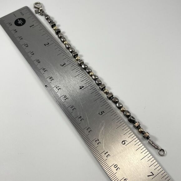 Beautiful Silpada Sterling 925 Silver and 14k Gold Filled Geometric Bracelet - Picture 7 of 7